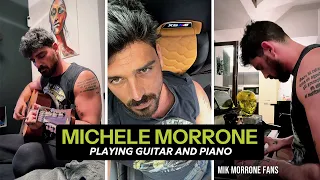 Michele Morrone playing guitar and piano