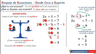 Aprende a Despejar Ecuaciones (Parte 1) - Desde cero a experto!