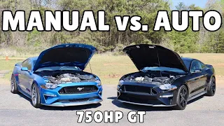 Manual vs Automatic! What's A Better Transmission For The 750HP Supercharged Ford Mustang GT?