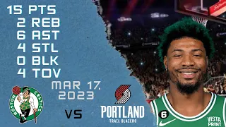 Marcus Smart NBA CELTICS vs BLAZERS Regular season Gameplay Possessions - 17-03-2023