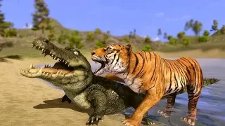 Crocodile Aacttak gameplay tiger games! Deadly Fight & rampage on everyone in animal simulator game