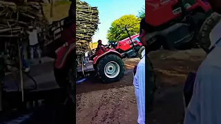 Mahindra Arjun Novo 605 DI Tractor heavy loaded sugarcane Trolley