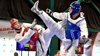 Nicholas Corten (BEL) vs Maksim Khramtcov (RUS). European Taekwondo Championships Kazan-2018