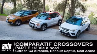 Citroën C3 Aircross, Seat Arona, Renault Captur COMPARATIF (Partie 1/2) Vie à bord