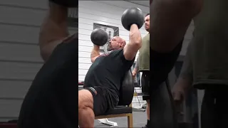 brian shaw heavy 🔥 shoulder press 💪#shorts #short #viral #strongman