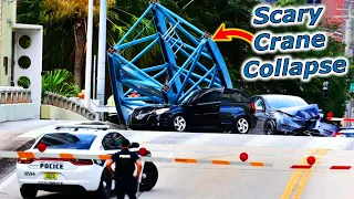 SCARY Crane Collapse Fell Off Tower, Fort Lauderdale, FL