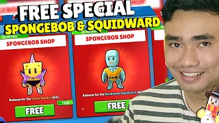 WOW CLAIM GRATIS 3 SKIN SPONGEBOB SPECIAL & SQUIDWARD + GACHA SNOWMAN WHEEL EVENT BARU! Stumble Guys