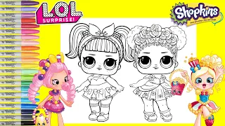 LOL Surprise Dolls Makeover as Shopkins Shoppies Bubbleisha and Popette LOL Surprise Coloring Book