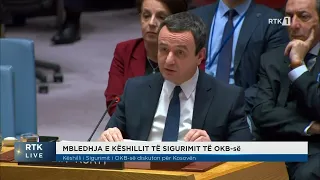 Fjalimi i kryeministrit Albin Kurti në mbledhjen e Këshillit të Sigurimit të OKB-së 08.02.2024