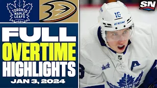 Toronto Maple Leafs at Anaheim Ducks | FULL Overtime Highlights - January 3, 2024