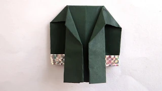 How to make a Paper Coat Easy | Origami suit Jacket Tutorial | Origami Paper crafts | MinalCrafts