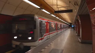 Czech Republic, Prague, Metro night ride from Křižíkova to Karlovo náměstí