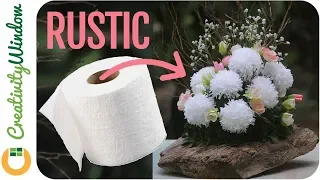 New Rustic Toilet Paper Flower Arrangement