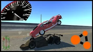 At the speed of 250 KM/H in a car - BeamNG.Drive