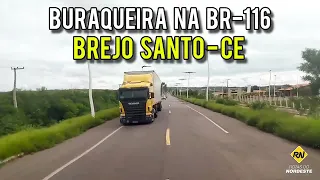 Só buracos na BR-116 em Brejo Santo-CE