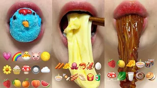 asmr 30 MINUTES EMOJI FOOD CHALLENGE MUKBANG DESSERT 침꼴깍 이모지 먹방 모음집 eating sounds