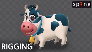 Rigging a cow in Spine 2d | quadruped animal