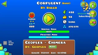[GD] CORPULENT BY BALLII (DAILY LEVEL) (ALL COINS) | GEOMETRY DASH 2.13