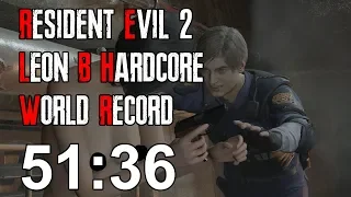 Resident Evil 2 Remake - Leon B Hardcore Speedrun Former World Record - 51:36