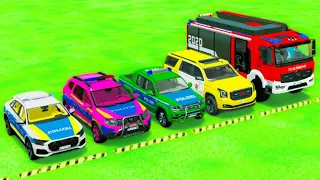 DACIA, VOLSKWAGEN, AUDI POPLICE CARS and MERCEDES, FORD AMBULANCE EMERGENCY TRANSPORT! FS22 SAGAME28