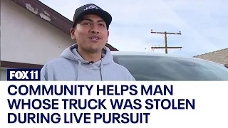 Community helps Whittier man get new work truck after old one got stolen on live TV mid-police chase