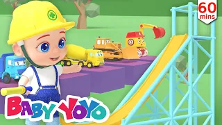 The Colors Song (Construction Vehicles Slide) + more nursery rhymes & Kids songs -Baby yoyo