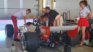 Cosworth DFV V8 Engine start up and revving pure sound | 80s F1  | Silverstone Classic 2022