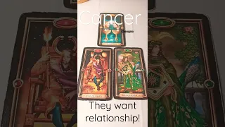 Cancer ♋ They want RELATIONSHIP❤️ Current feelings #cancer #tarot #shorts #shortsvideo #trending