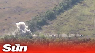 Russian forces destroy Ukrainian tanks and armoured vehicles