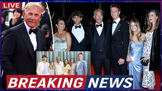 Kevin Costner, 69, admits he had so many of his kids with him at Cannes he felt like he needed a