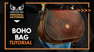 How to make Boho messenger Bag. Leather Bag DIY