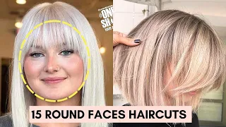 15 Amazing Haircuts for ROUND FACES 🟡