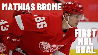 Mathias Brome #86 (Detroit Red Wings) first NHL goal Feb 20, 2021