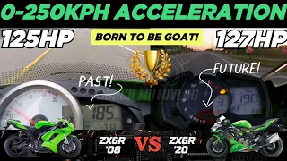 Kawasaki ZX6R 2008 🆚️ Kawasaki ZX6R 2020 | 0-250Kph Acceleration & Top Speed Attempt 🔥