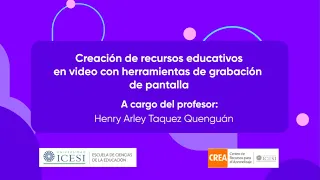 Creación de recursos educativos en video con herramientas de grabación de pantalla