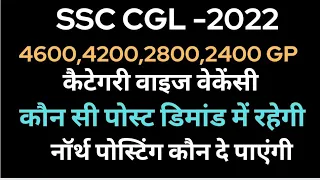 SSC CGL -22 4600,2800,2400Gp Vacancy l Demanding and North location posts.