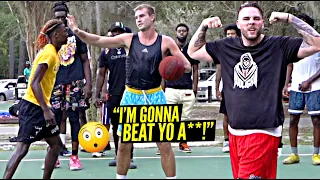 "We Gon' BEAT YO A** Out Here" We BARELY Made It Out The Park! 5v5 w/ Crswht & East Coast Squad!