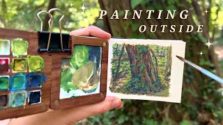 Plein Air Painting With Gouache | Relaxing Nature Art Vlog