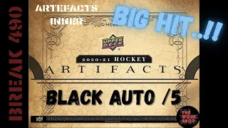 Break 490. Upper Deck Hockey Inner. 2020-21 Artifacts. Black Auto /5. Big hit..!!