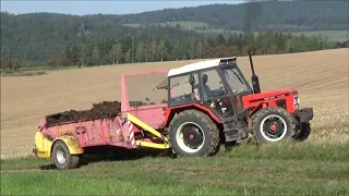 Rozmetání hnoje Zetor 7245RUR 60 John Deere 6310 RUR 55 Zetor Crystal RUR 5