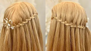 Waterfall Braid Hairstyle for Long Hair | Simple and Easy Hairstyle | New Hairstyle | Open Hairstyle