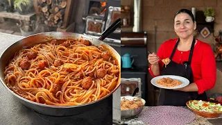 Espagueti con Albondigas  - Receta para Celebrar El Amor y la Amistad  -La Herencia de las Viudas