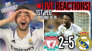 🚨LIVE FAN REACTION: Madrid TRASH Liverpool (5-2) in Anfield in 1ST LEG! GOALS GALORE in UCL