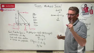 Statics: Lesson 48 - Trusses, Method of Joints
