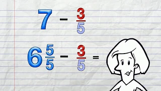 How to: Whole Number minus a Fraction