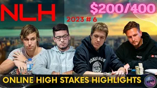 Online High Stakes NLH Cash Game Highlights ♠️ $200/400 | 2023 #6