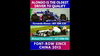 Alonso oldest driver to start on the front row since Michael Schumacher at 2012 Chinese GP