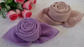 DIY HOW TO FOLD A HIJAB INTO A FLOWER | hijab delivery | hijab offerings