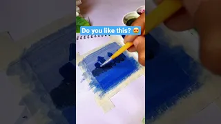 Disney City Night Painting 🥶😱 || Easy Canvas for Beginners 😍 #art #shorts #viral #youtubeshorts