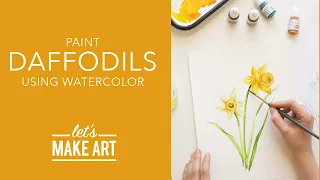 Let's Paint Daffodils 🌼| Easy Watercolor Flowers Painting Tutorial by Sarah Cray of Let's Make Art